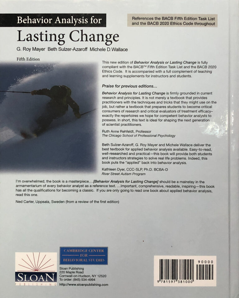 Applied Behavior Analysis: Behavior Analysis for Lasting Change